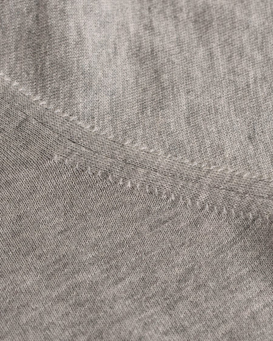 Homme | Pulls Et Tricots | Oscar Jacobson | Ruben Long Sleeve Merino Poloshirt Grey Melange