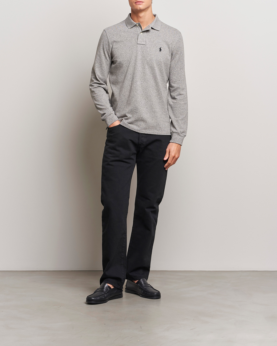 Heren | Polo's | Polo Ralph Lauren | Custom Slim Fit Long Sleeve Polo Canterbury Heather