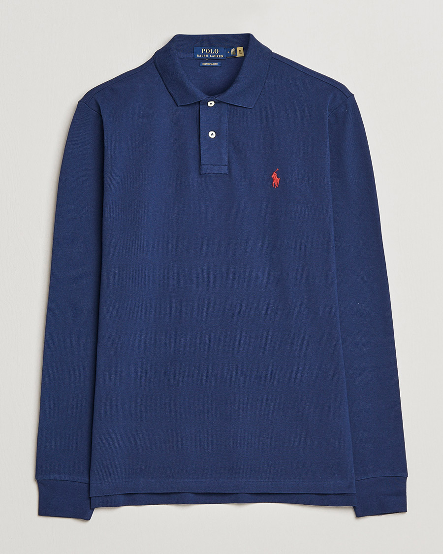 Heren | Polo's | Polo Ralph Lauren | Custom Slim Fit Long Sleeve Polo Newport Navy
