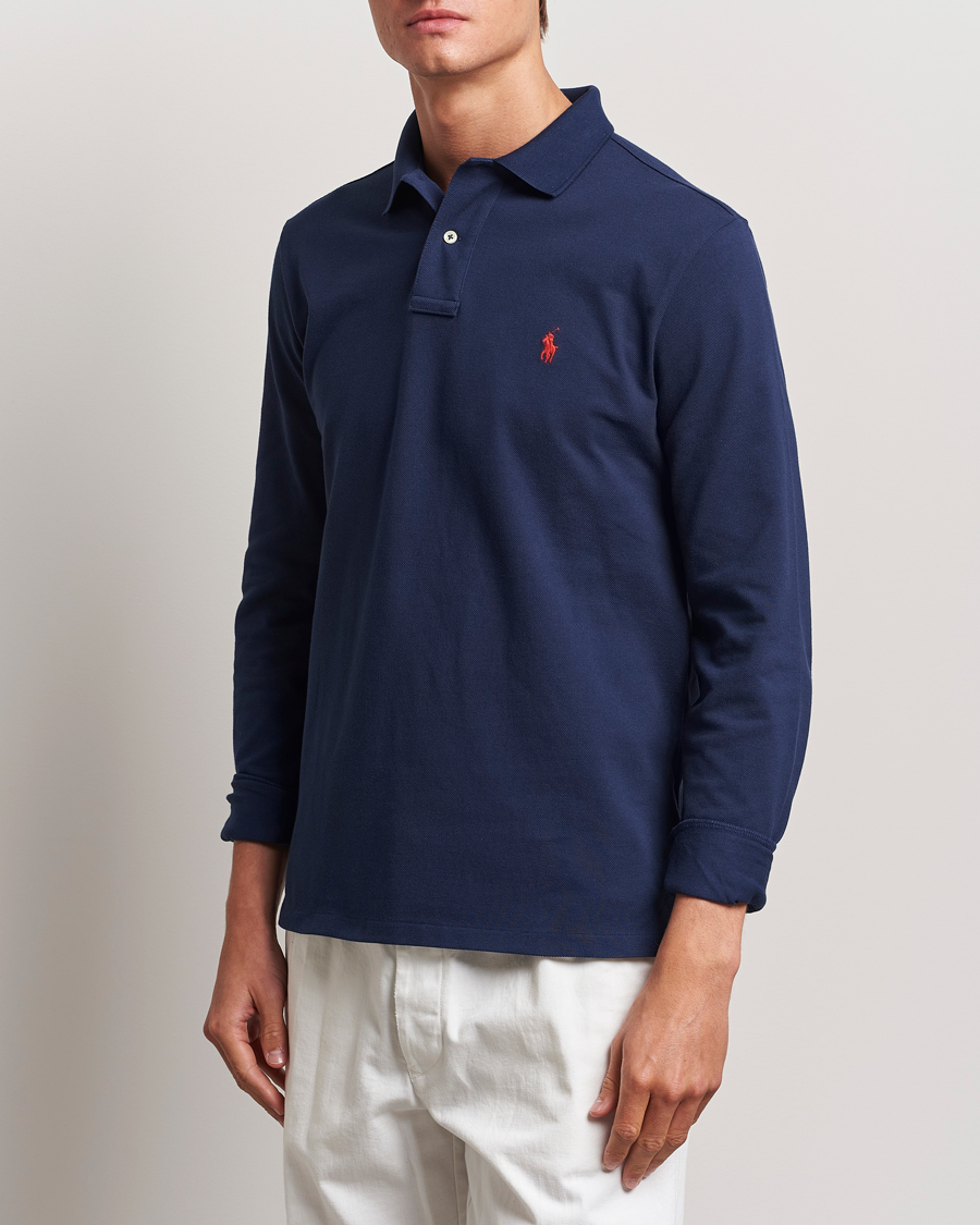 Heren | Polo's | Polo Ralph Lauren | Custom Slim Fit Long Sleeve Polo Newport Navy