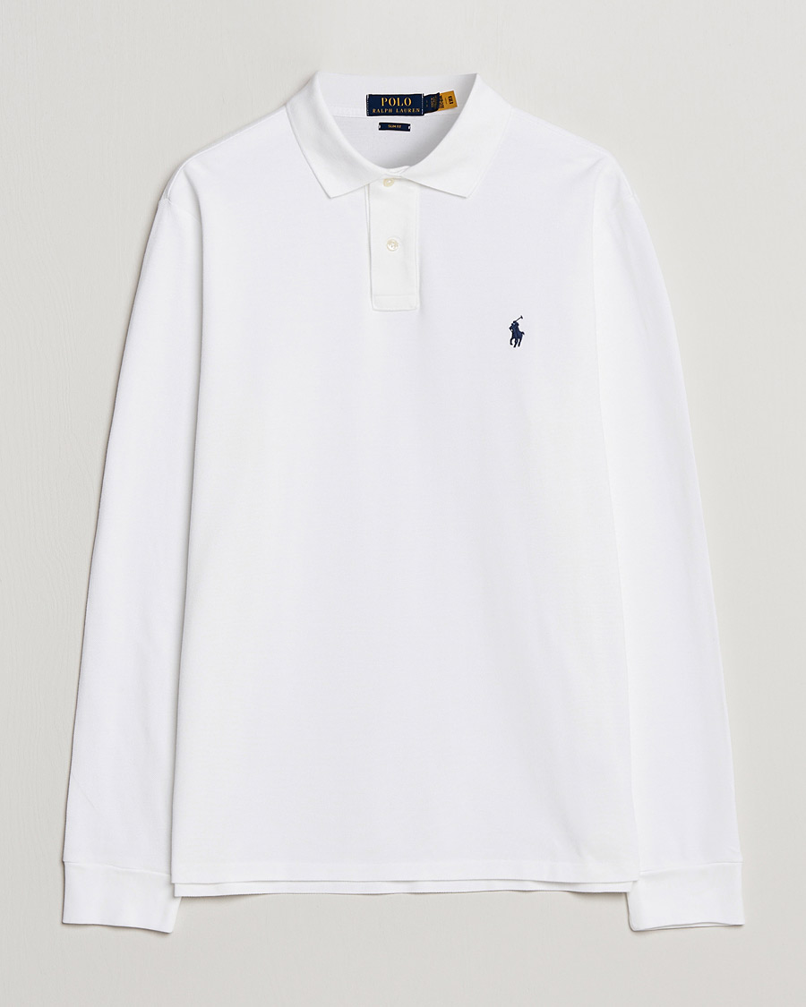 Heren | Polo's | Polo Ralph Lauren | Slim Fit Long Sleeve Polo White