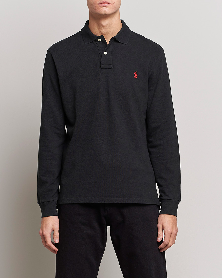 Heren | Polo's | Polo Ralph Lauren | Slim Fit Long Sleeve Polo Polo Black