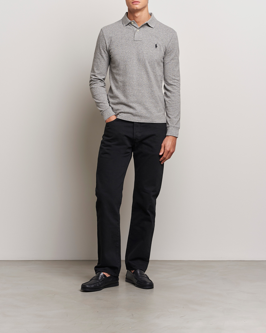 Heren | Polo's | Polo Ralph Lauren | Slim Fit Long Sleeve Polo Canterbury Heather