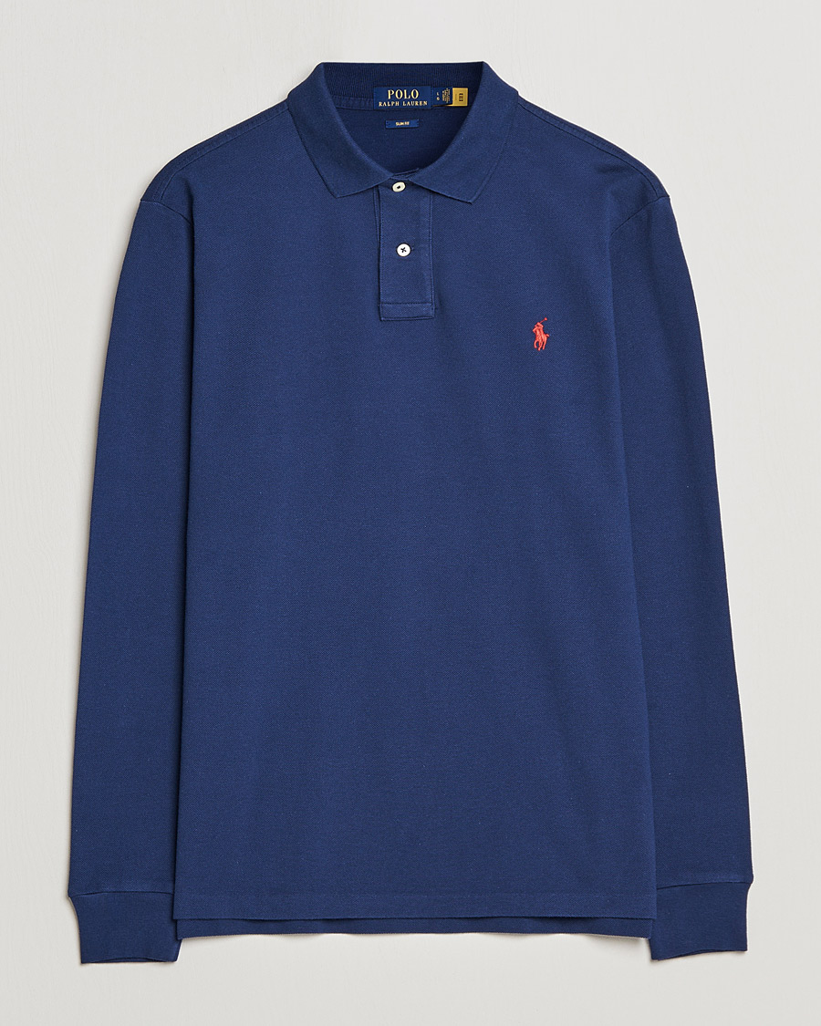 Heren | Polo's | Polo Ralph Lauren | Slim Fit Long Sleeve Polo Newport Navy
