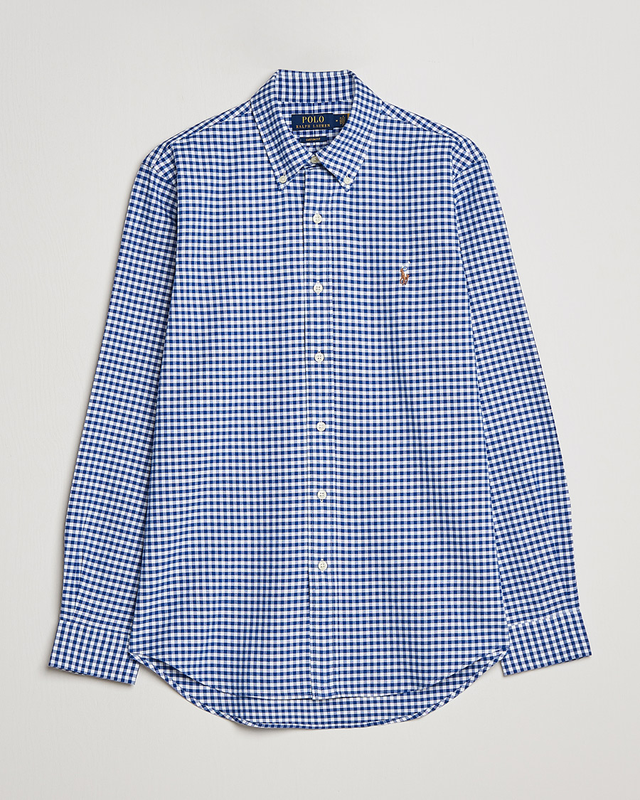 Homme | Chemises | Polo Ralph Lauren | Custom Fit Oxford Gingham Shirt Blue/White