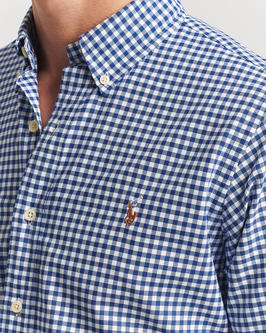 Homme | Chemises | Polo Ralph Lauren | Custom Fit Oxford Gingham Shirt Blue/White