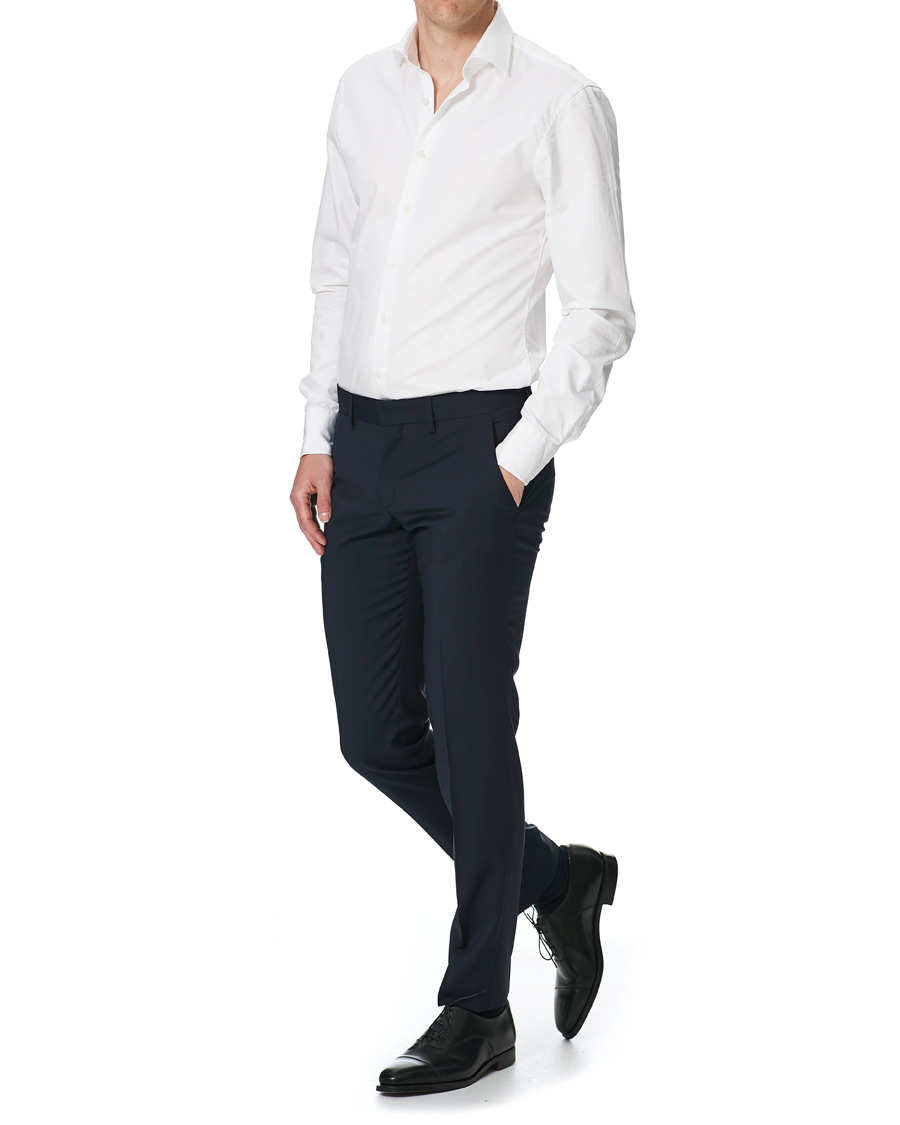 Homme | Pantalons | J.Lindeberg | Paulie Comfort Wool Trousers Navy