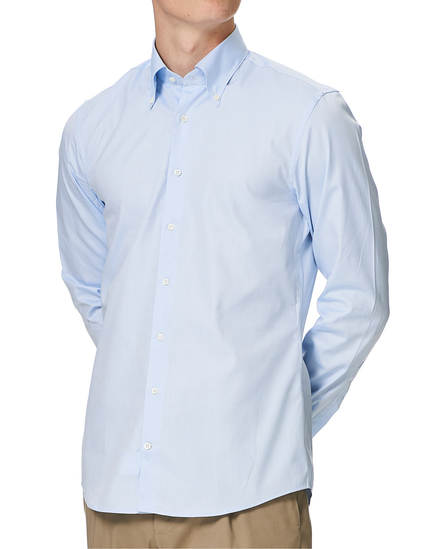 Heren | Overhemden | Stenströms | Slimline Button Down Shirt Light Blue