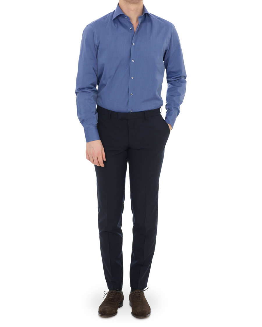 Heren | Overhemden | Stenströms | Fitted Body Shirt Navy