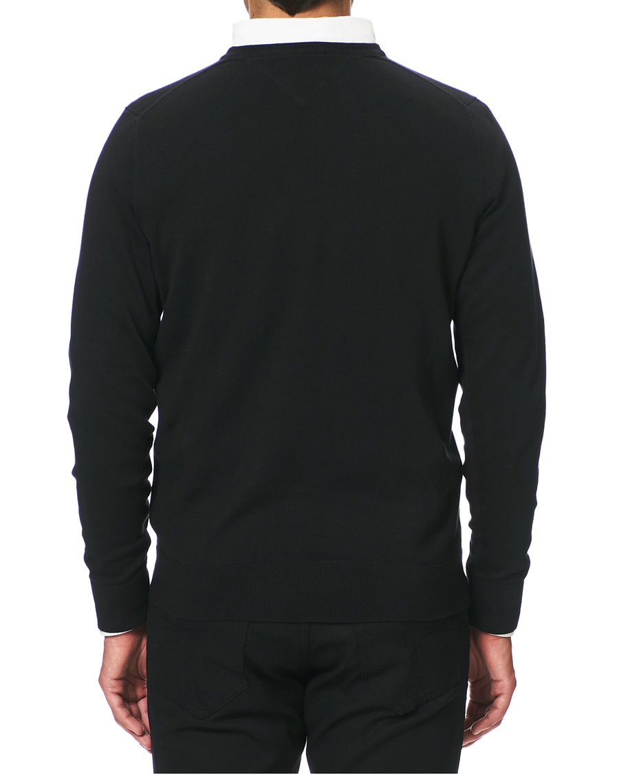 Homme | Pulls Et Tricots | Tommy Hilfiger | Cotton/Silk V-Neck Pullover Flag Black