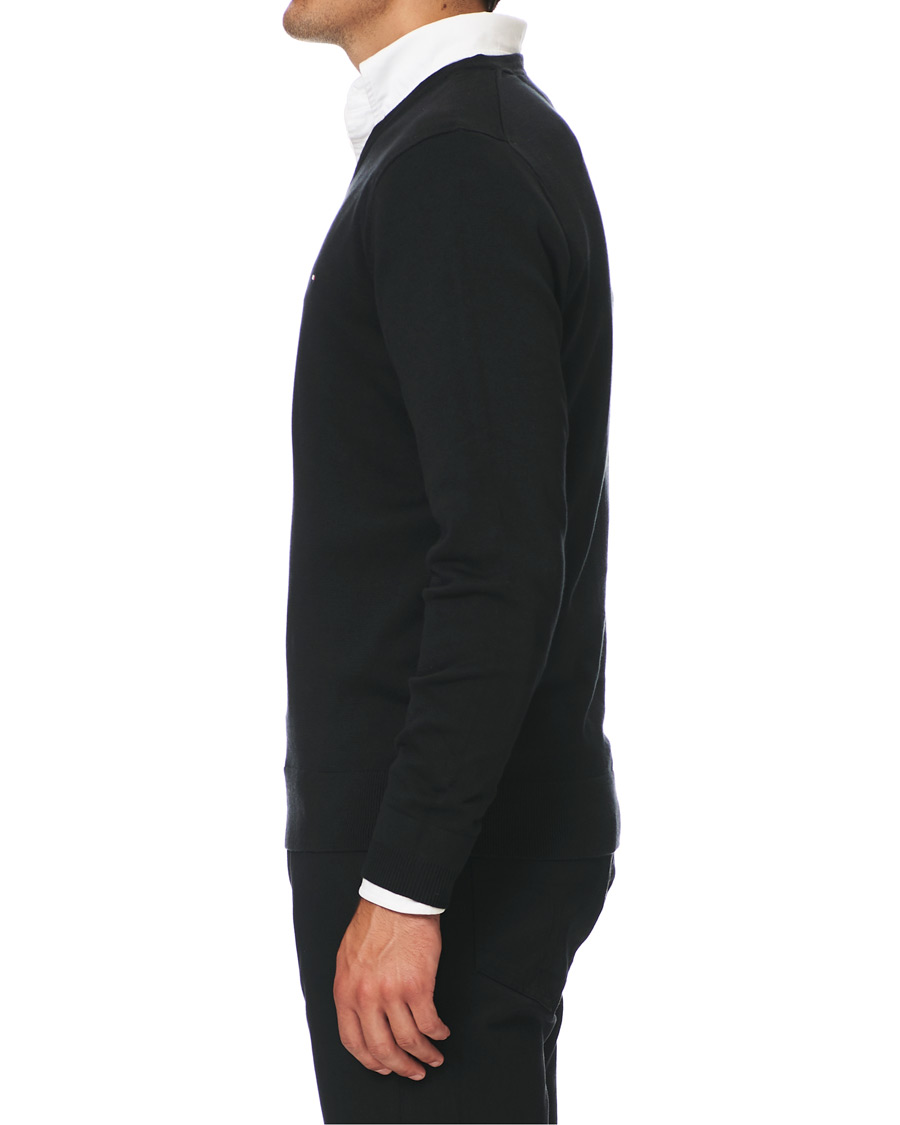 Homme | Pulls Et Tricots | Tommy Hilfiger | Cotton/Silk V-Neck Pullover Flag Black