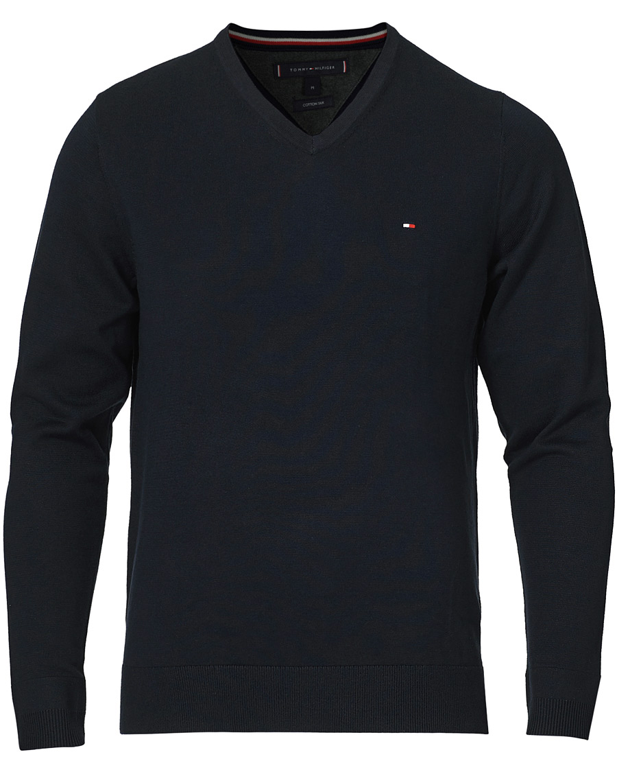 Homme | Pulls Et Tricots | Tommy Hilfiger | Cotton/Silk V-Neck Pullover Sky Captain
