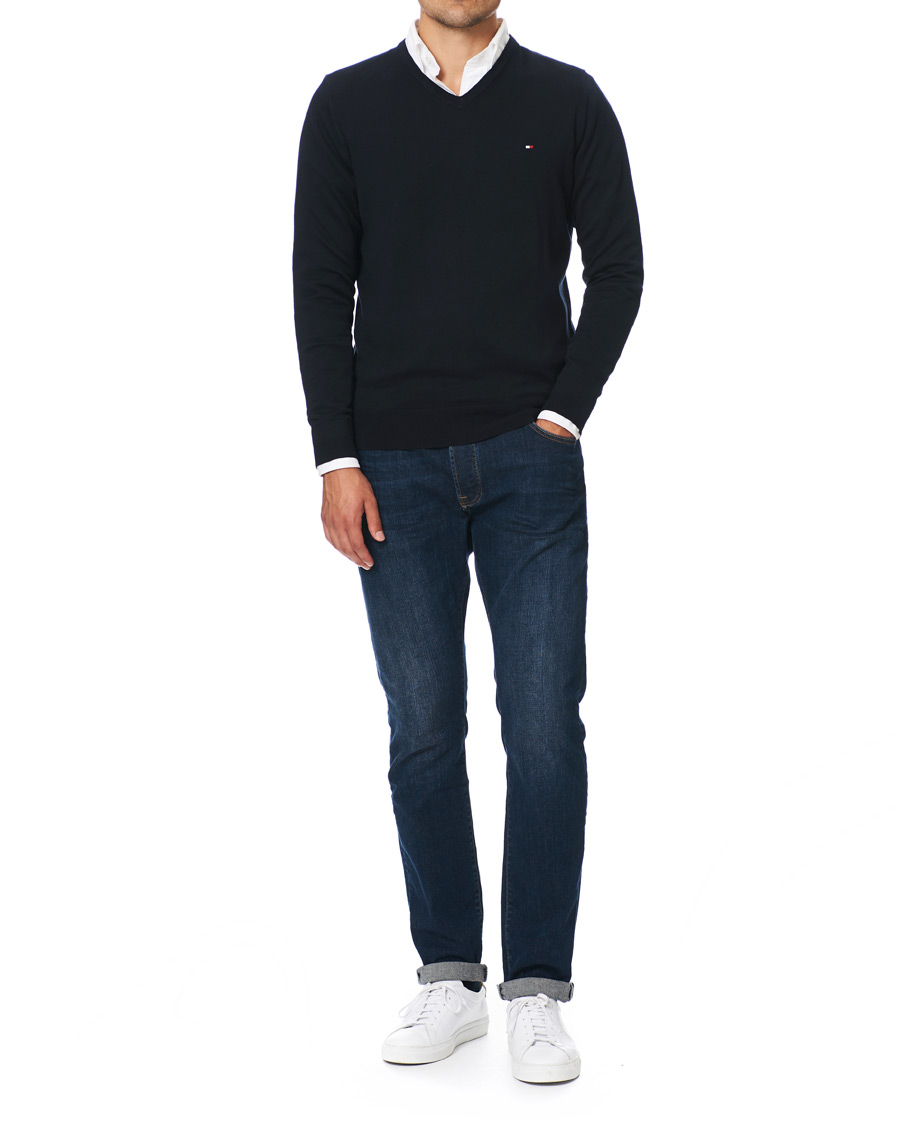 Homme | Pulls Et Tricots | Tommy Hilfiger | Cotton/Silk V-Neck Pullover Sky Captain