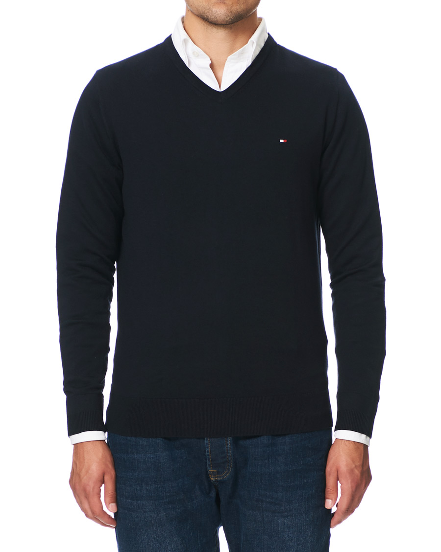 Homme | Pulls Et Tricots | Tommy Hilfiger | Cotton/Silk V-Neck Pullover Sky Captain