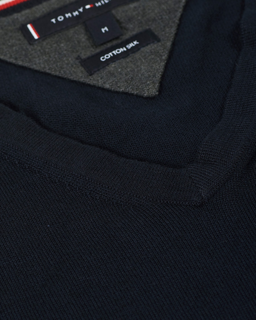 Homme | Pulls Et Tricots | Tommy Hilfiger | Cotton/Silk V-Neck Pullover Sky Captain
