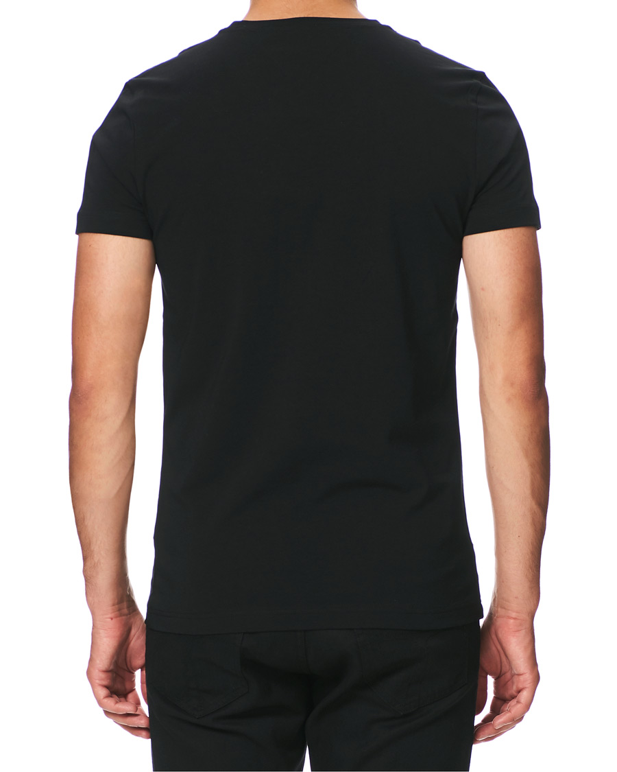 Homme | T-shirts | Tommy Hilfiger | Slim Fit Stretch V-Neck Tee Flag Black