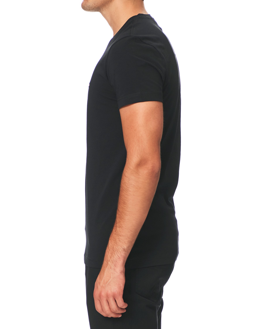 Homme | T-shirts | Tommy Hilfiger | Slim Fit Stretch V-Neck Tee Flag Black