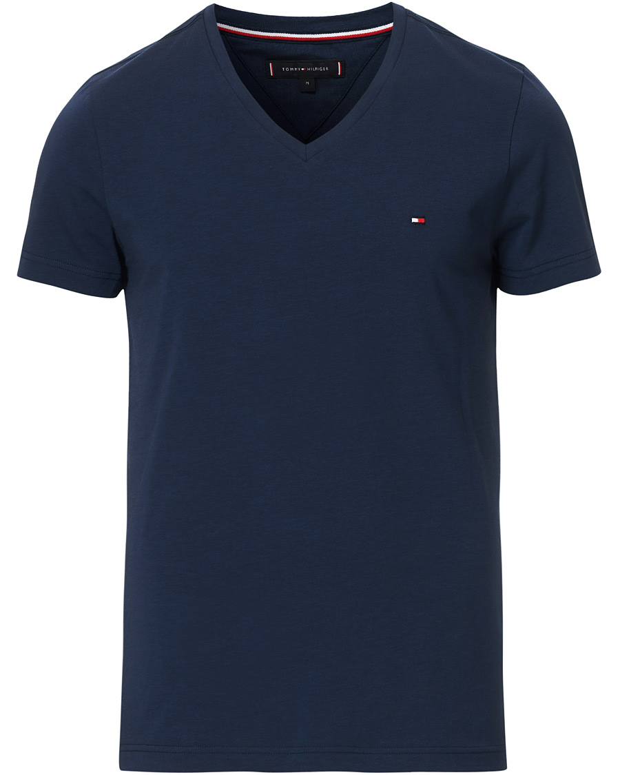 Homme | T-shirts | Tommy Hilfiger | Slim Fit Stretch V-Neck Tee Navy Blazer