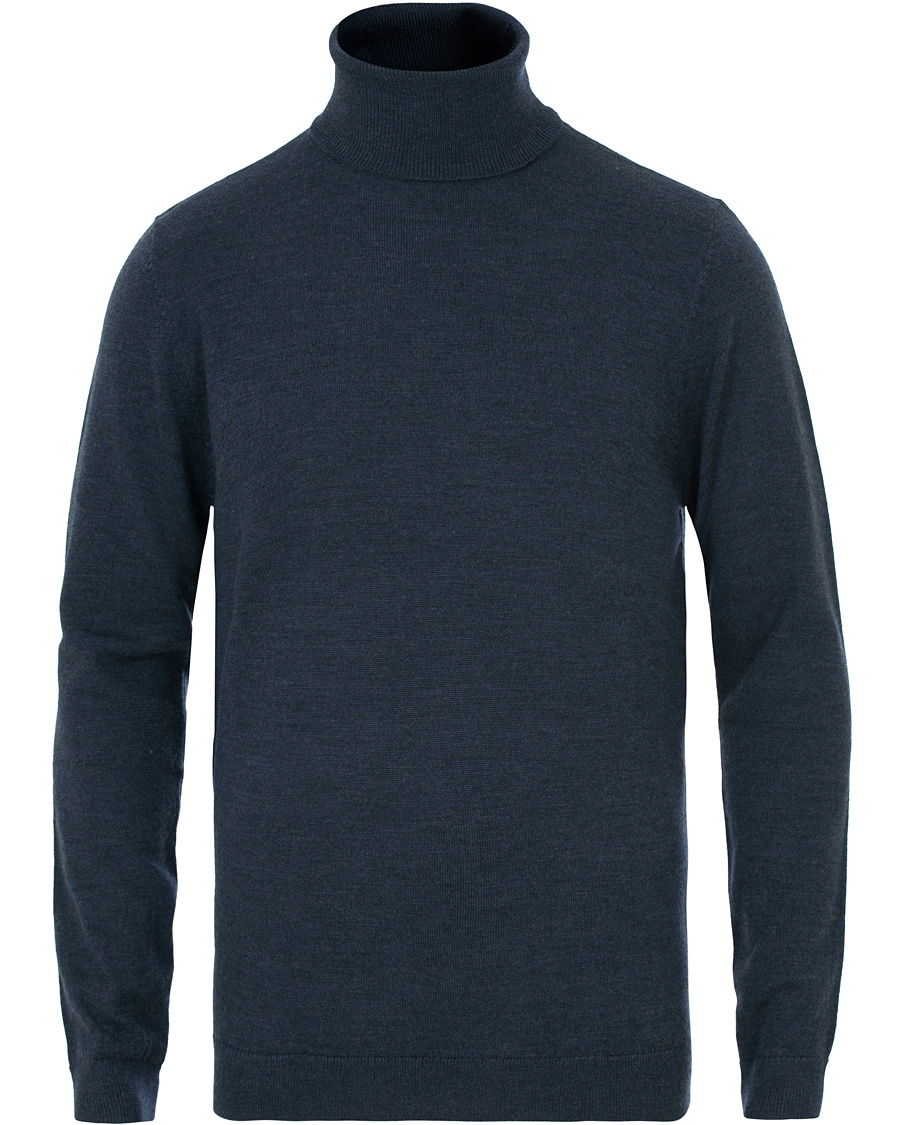 Homme | Pulls Et Tricots | A Day's March | Merino Roll Neck Midnight Melange