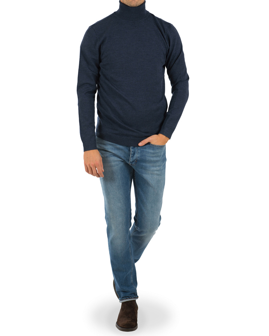 Homme | Pulls Et Tricots | A Day's March | Merino Roll Neck Midnight Melange