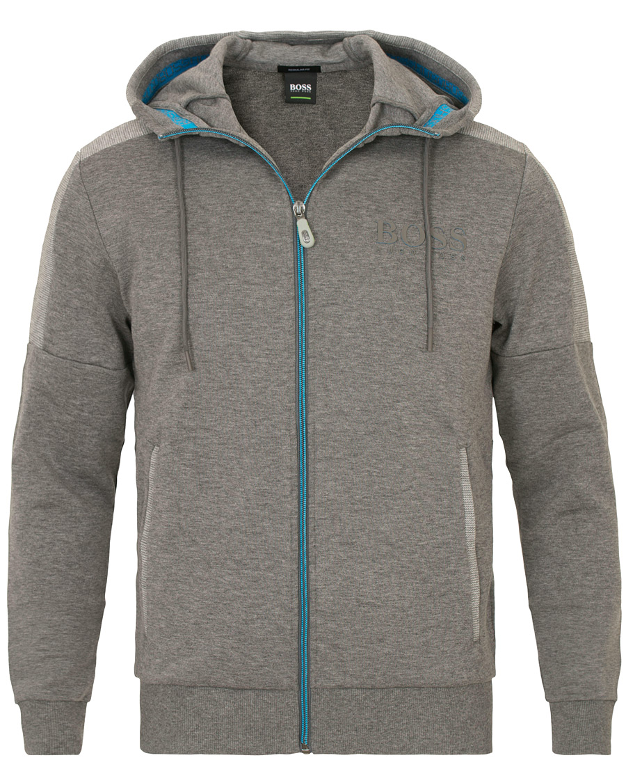 Homme | Pulls Et Tricots | BOSS GREEN | BOSS Athleisure Saggy Full Zip Hoodie Mid Grey Melange