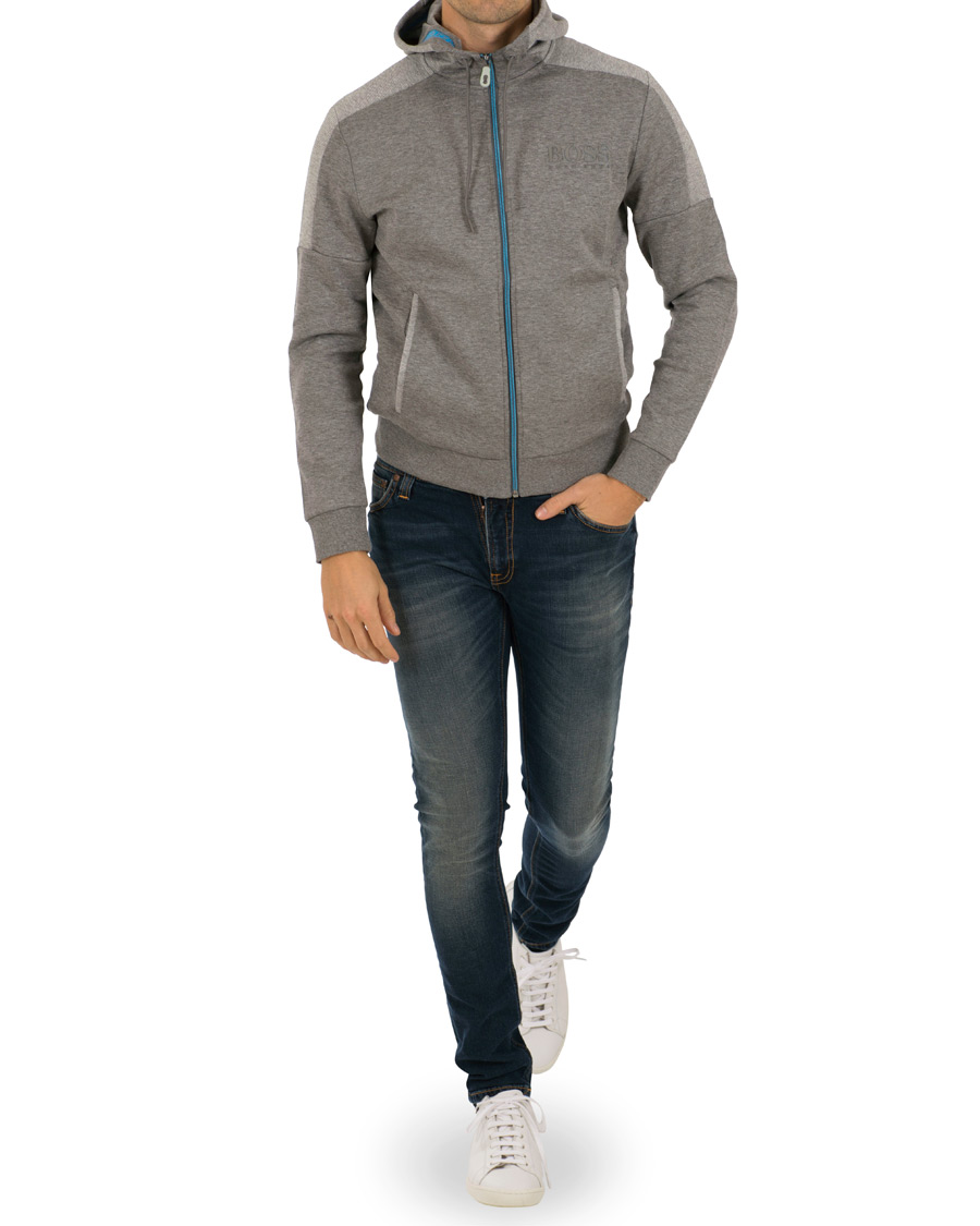 Homme | Pulls Et Tricots | BOSS GREEN | BOSS Athleisure Saggy Full Zip Hoodie Mid Grey Melange