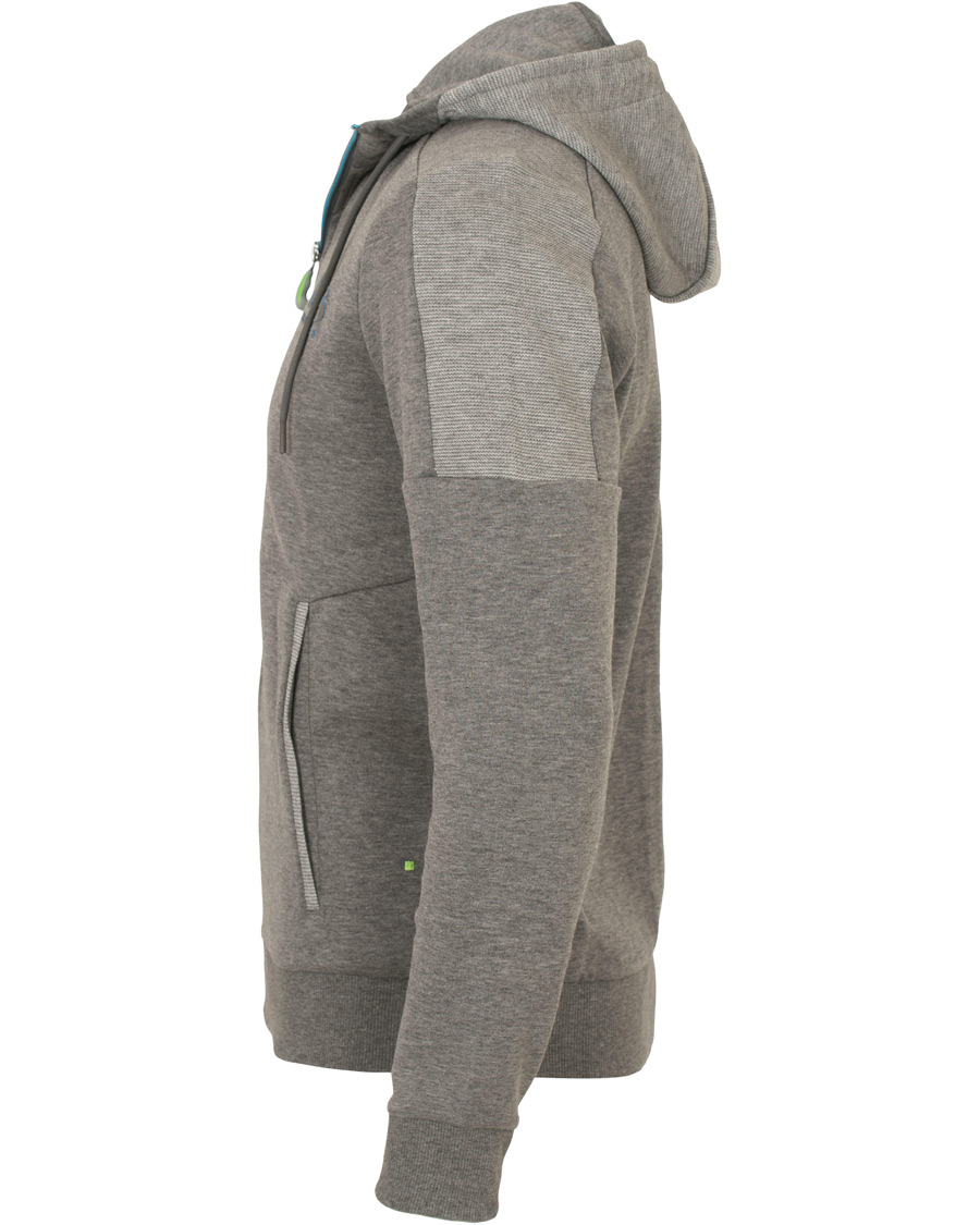 Homme | Pulls Et Tricots | BOSS GREEN | BOSS Athleisure Saggy Full Zip Hoodie Mid Grey Melange