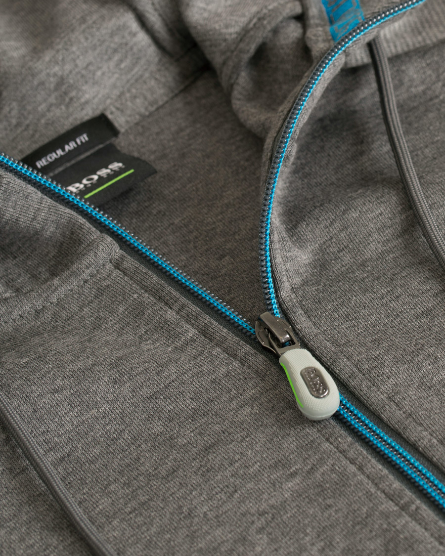 Homme | Pulls Et Tricots | BOSS GREEN | BOSS Athleisure Saggy Full Zip Hoodie Mid Grey Melange
