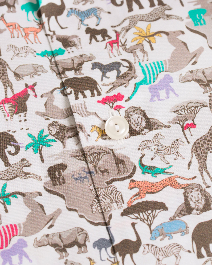Homme | Chemises | Eton | Slim Fit Printed Animals Shirt White