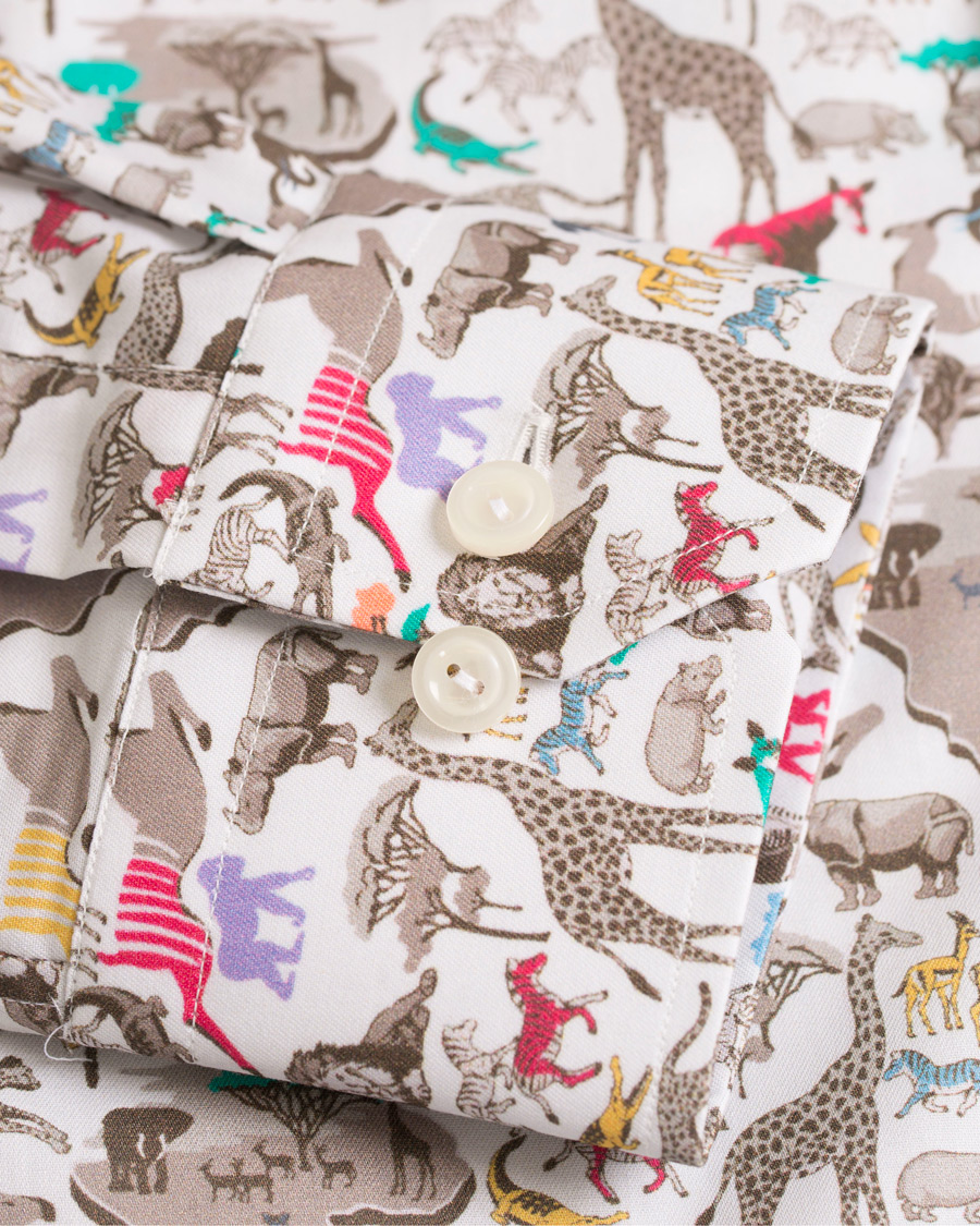Homme | Chemises | Eton | Slim Fit Printed Animals Shirt White