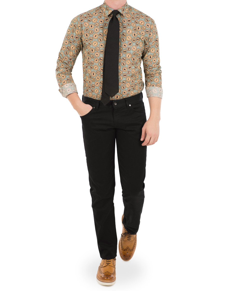 Homme | Chemises | Eton | Slim Fit Printed Safari Shirt Green