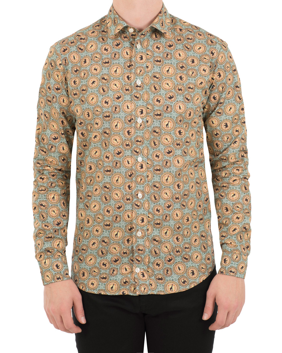 Homme | Chemises | Eton | Slim Fit Printed Safari Shirt Green