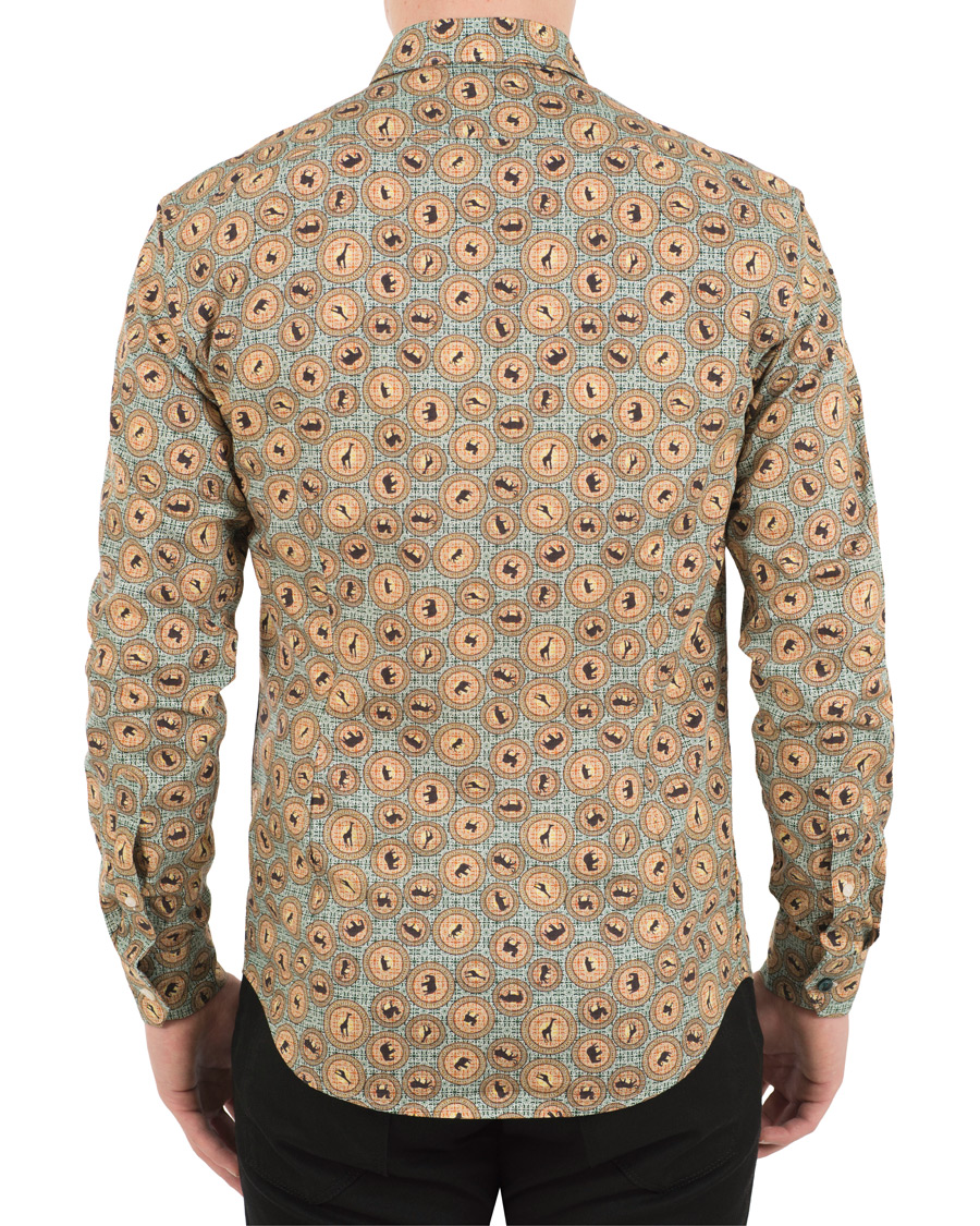 Homme | Chemises | Eton | Slim Fit Printed Safari Shirt Green