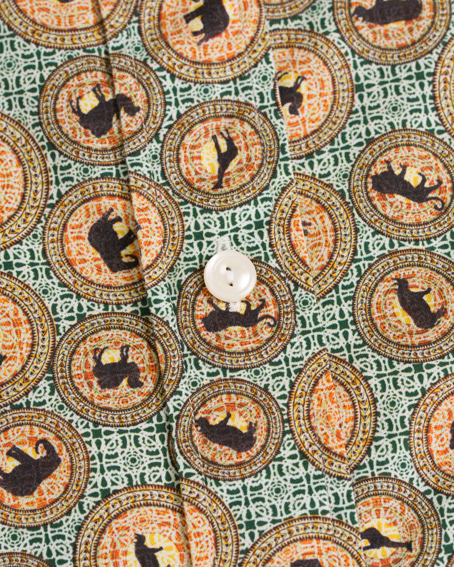 Homme | Chemises | Eton | Slim Fit Printed Safari Shirt Green