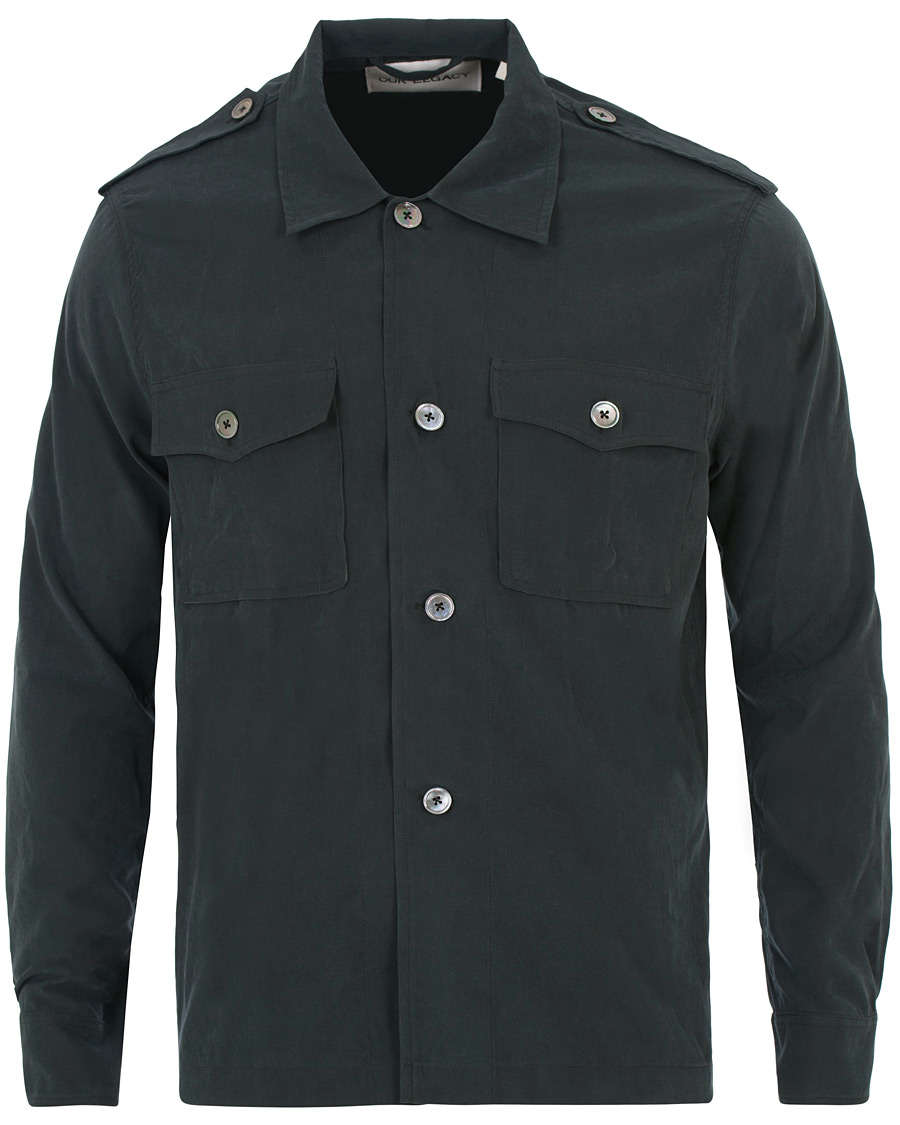 Homme | Chemises | Our Legacy | Casual Military Shirt Black Tech Cupro