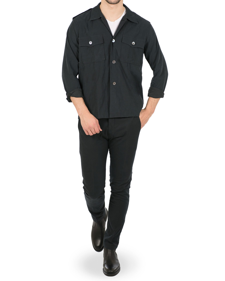 Homme | Chemises | Our Legacy | Casual Military Shirt Black Tech Cupro