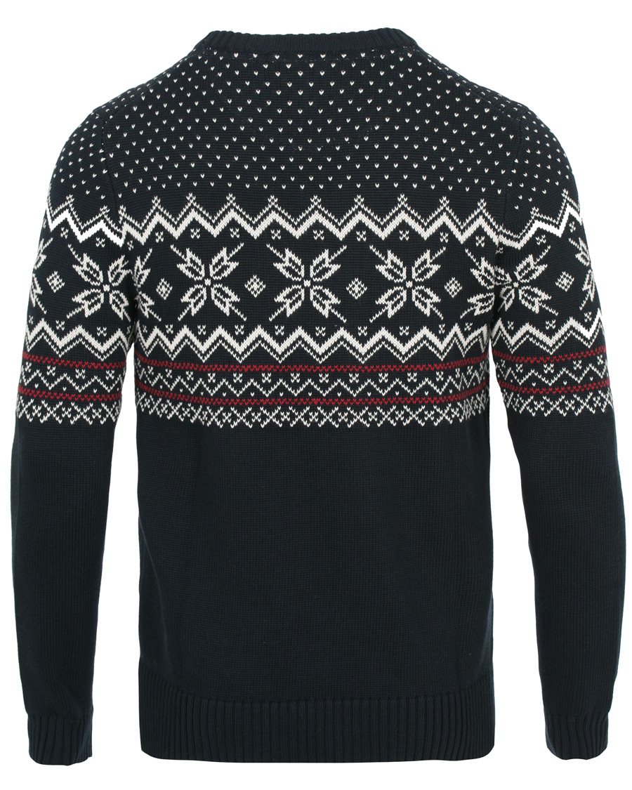 Homme | Pulls Et Tricots | Morris | Noel Snow Flake Crew Neck Navy