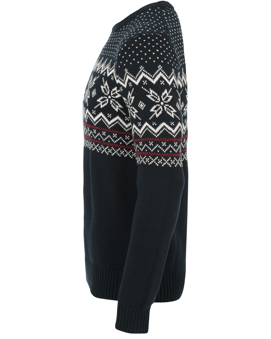 Homme | Pulls Et Tricots | Morris | Noel Snow Flake Crew Neck Navy