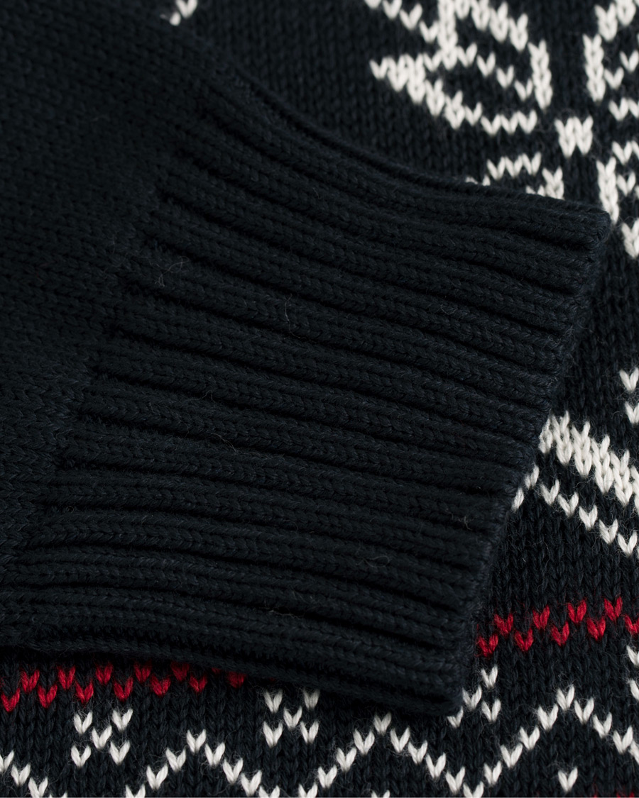 Homme | Pulls Et Tricots | Morris | Noel Snow Flake Crew Neck Navy