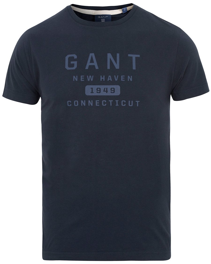 Homme | T-shirts | GANT | New Haven Crew Neck Tee Evening Blue