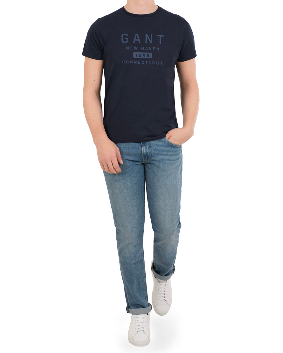 Homme | T-shirts | GANT | New Haven Crew Neck Tee Evening Blue