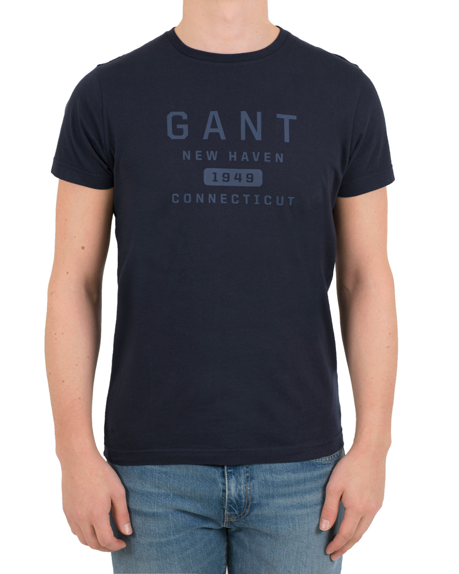 Homme | T-shirts | GANT | New Haven Crew Neck Tee Evening Blue