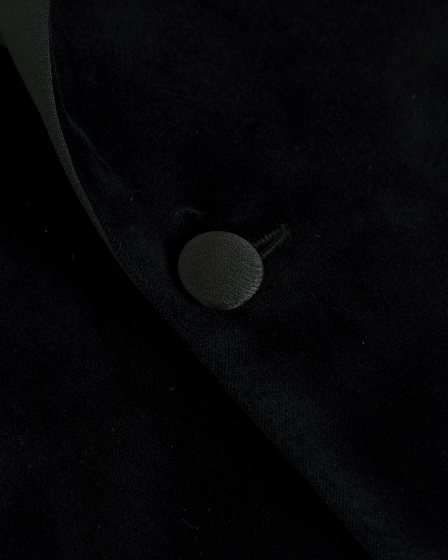Heren | Blazers | Oscar Jacobson | Elder Velvet Peak Lapel Tuxedo Blazer Black