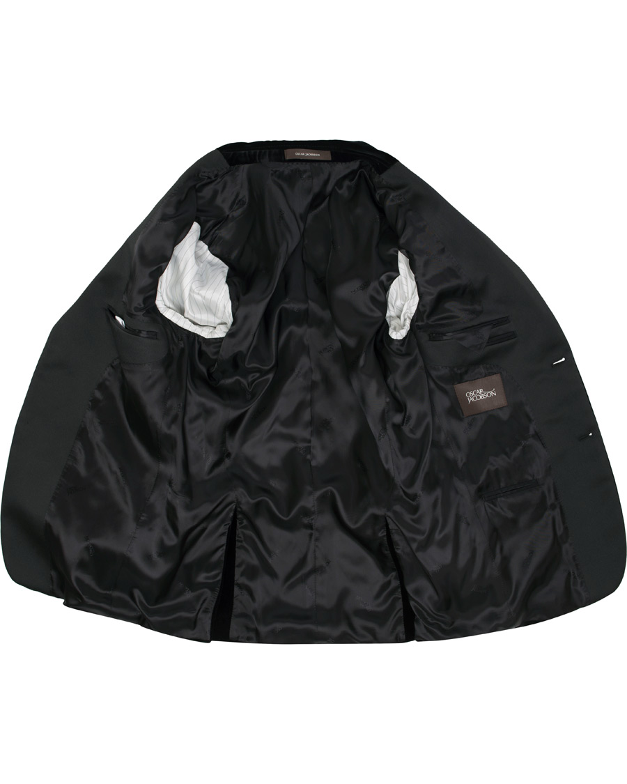Heren | Blazers | Oscar Jacobson | Elder Velvet Peak Lapel Tuxedo Blazer Black