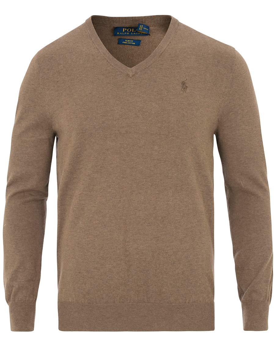 Homme | Pulls Et Tricots | Polo Ralph Lauren | Pima Cotton V-Neck Pullover Ceder Heather