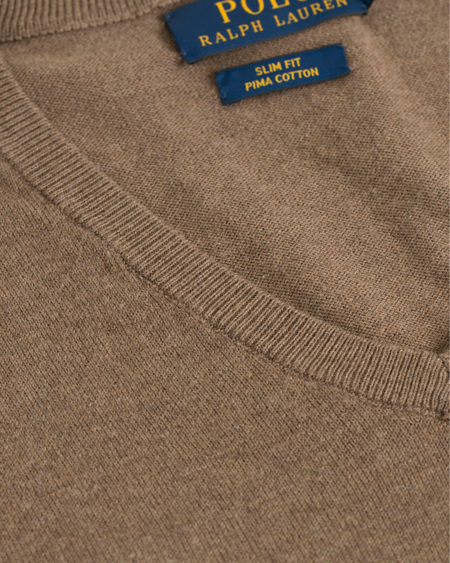 Homme | Pulls Et Tricots | Polo Ralph Lauren | Pima Cotton V-Neck Pullover Ceder Heather