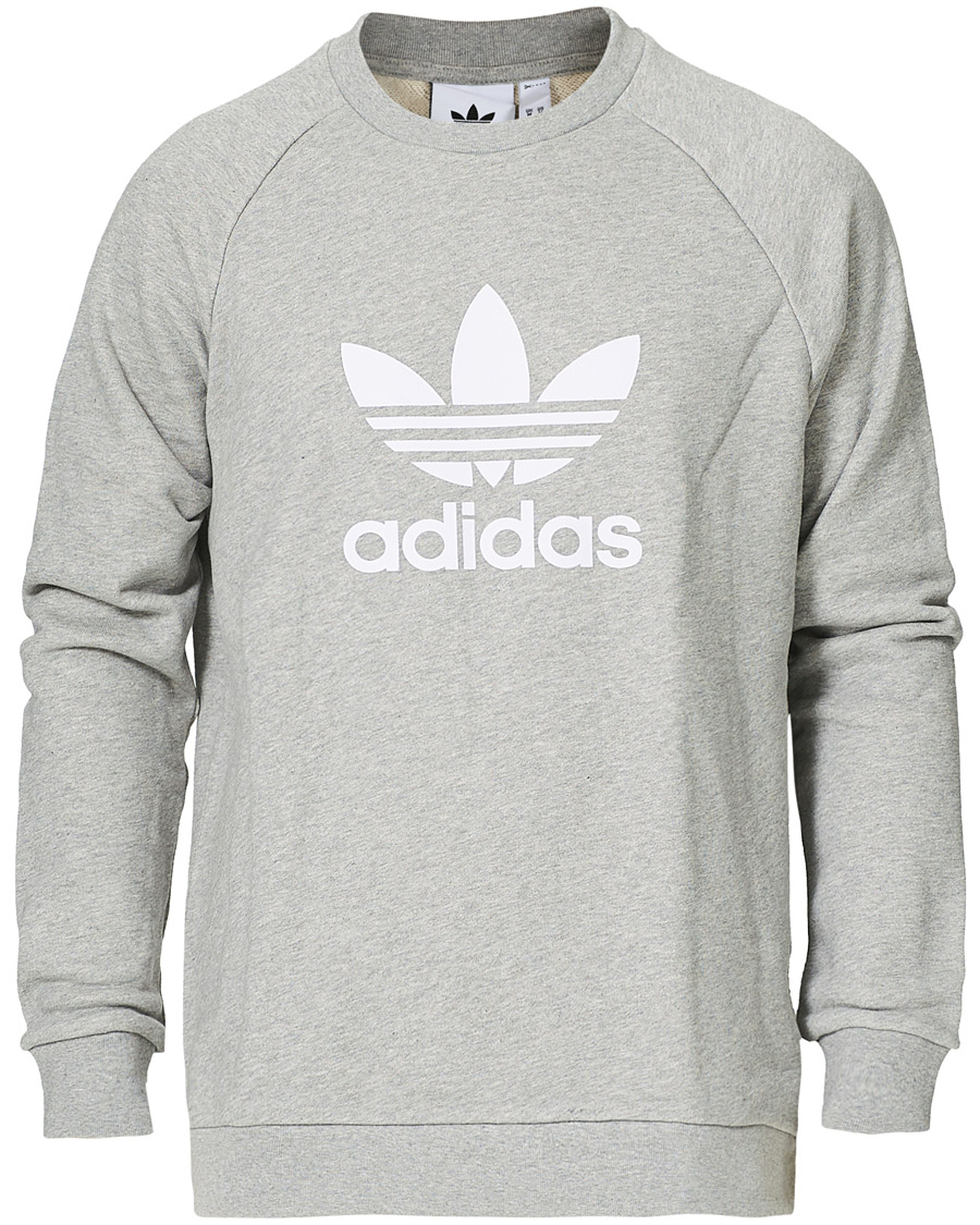 Heren | Truien | adidas Originals | Trefoil Crew Neck Sweatshirt Grey Melange