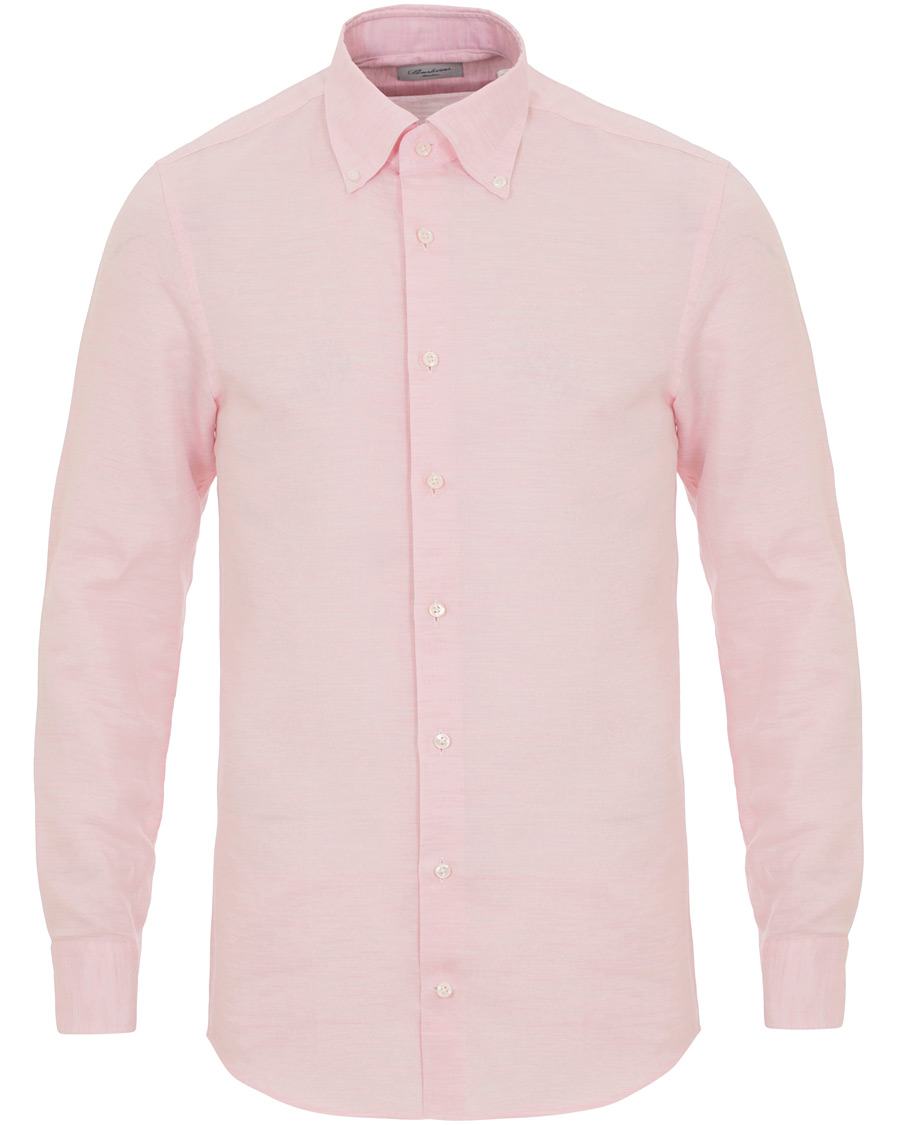 Heren | Overhemden | Stenströms | Cotton/Linen Button Down Shirt Pink