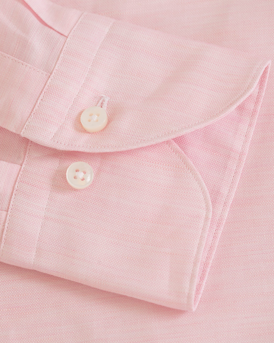 Heren | Overhemden | Stenströms | Cotton/Linen Button Down Shirt Pink