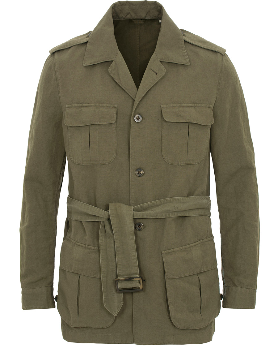 Heren | Jassen | Stenströms | Cotton/Linen Safari Jacket Green
